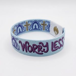 Bracelet Bible Band Croix et Pray More Worry Less, vue 1