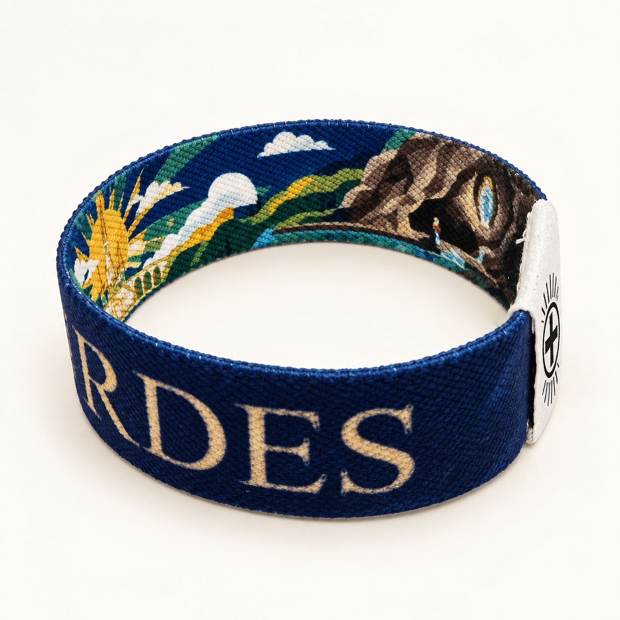 Bracelet Bible Band Croix et Sanctuaire de Lourdes : Détail de la grotte