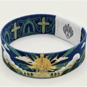 Bracelet Bible Band Croix et Sanctuaire de Lourdes, vue 1