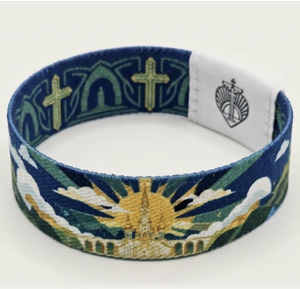 Bracelet Bible Band Croix et Sanctuaire de Lourdes, vue 1